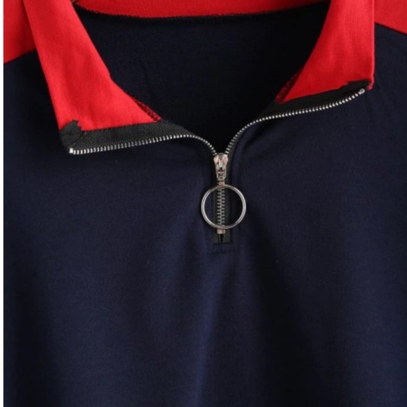 Color block sweatshirt with o-ring zipper - Picture 4 of 4